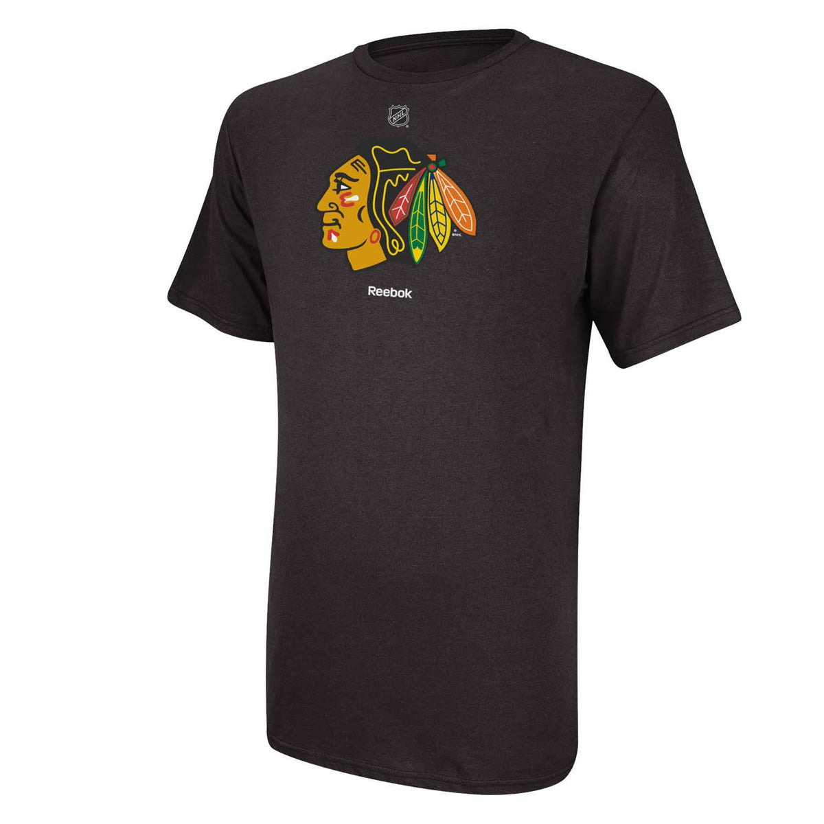 Chicago Blackhawks Basic Logo T-Shirt-Black By Reebok product image 1, provided for visual reference and product detail
