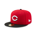 New Era 59FIFTY Cincinnati Reds Road Authentic Collection On-Field Fitted Hat Red Black product image 1, provided for visual