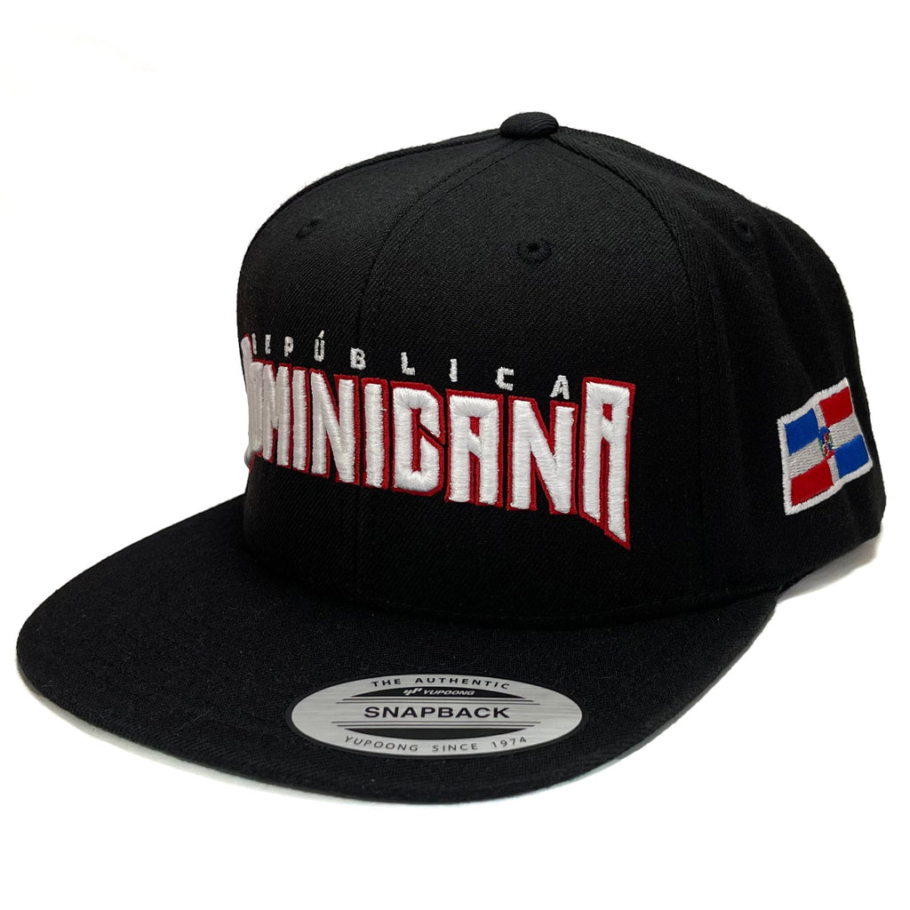Dominican Republic Snapback Black hat product image 1, provided for visual reference and product detail review