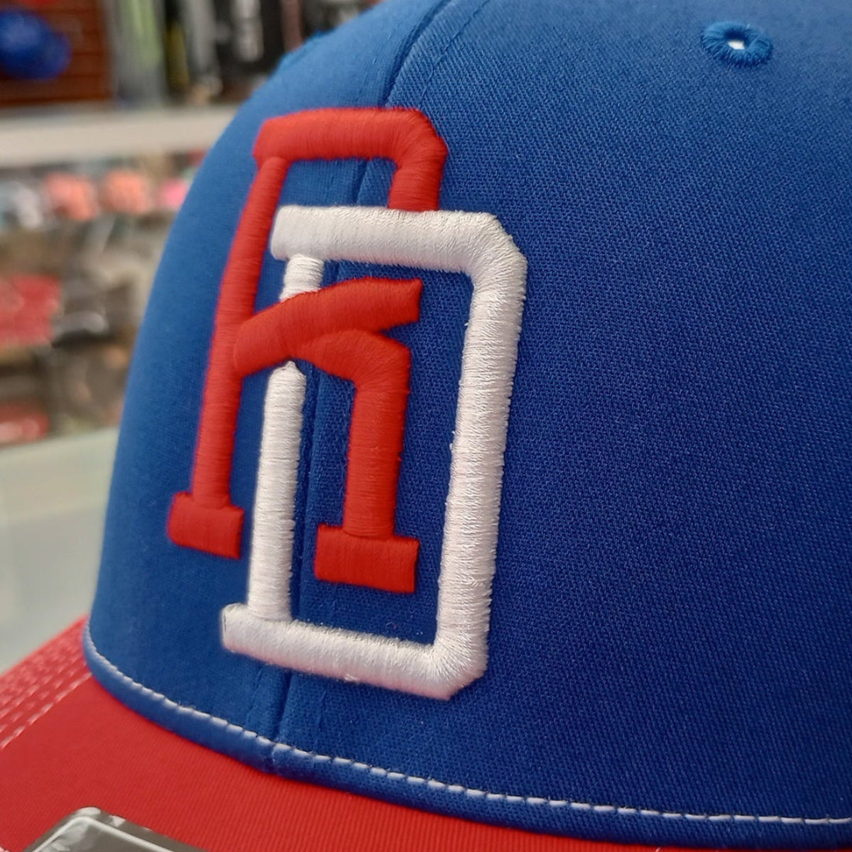 Dominican Republic Snapback Mesh Royal Red Cap RD product image 6, provided for visual reference and product detail review