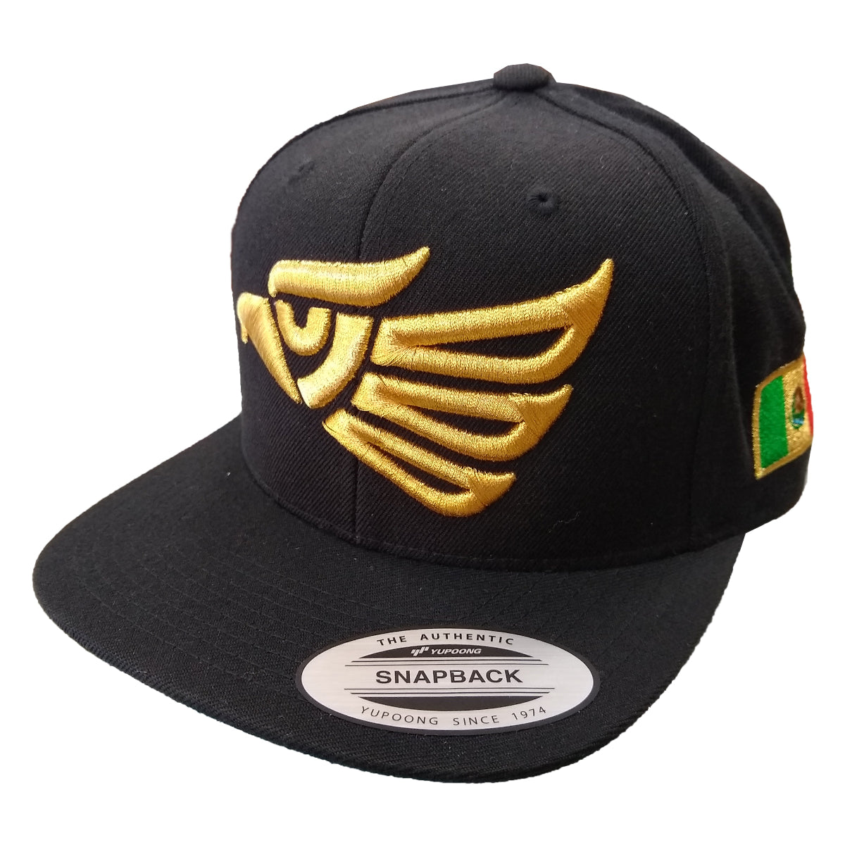 Embroidered Eagle and flag Mexico SLIM LOGO Snapback hat product image 3, provided for visual reference and product detail