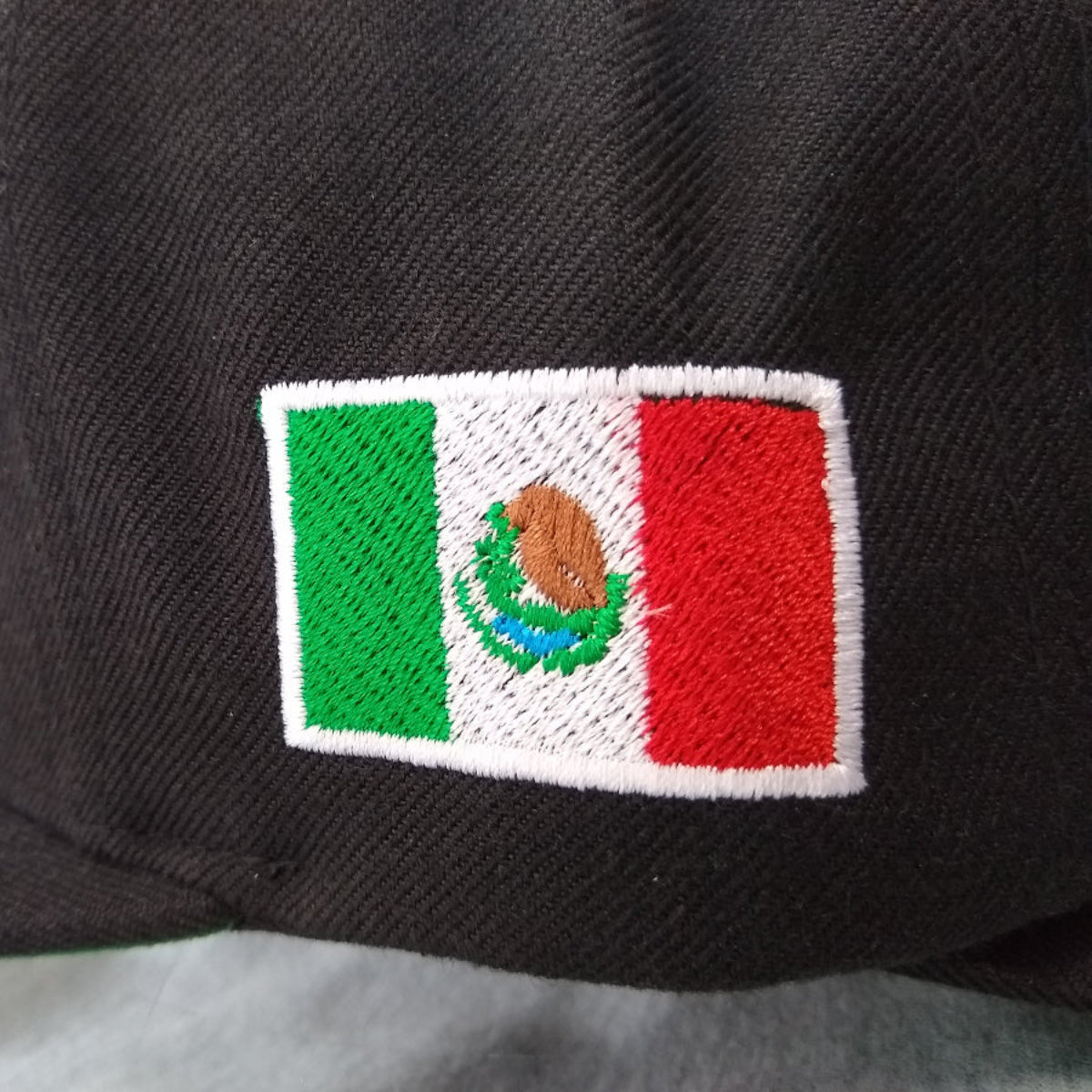 Embroidered Eagle and flag Mexico WIDE logo Snapback hat product image 2, provided for visual reference and product detail