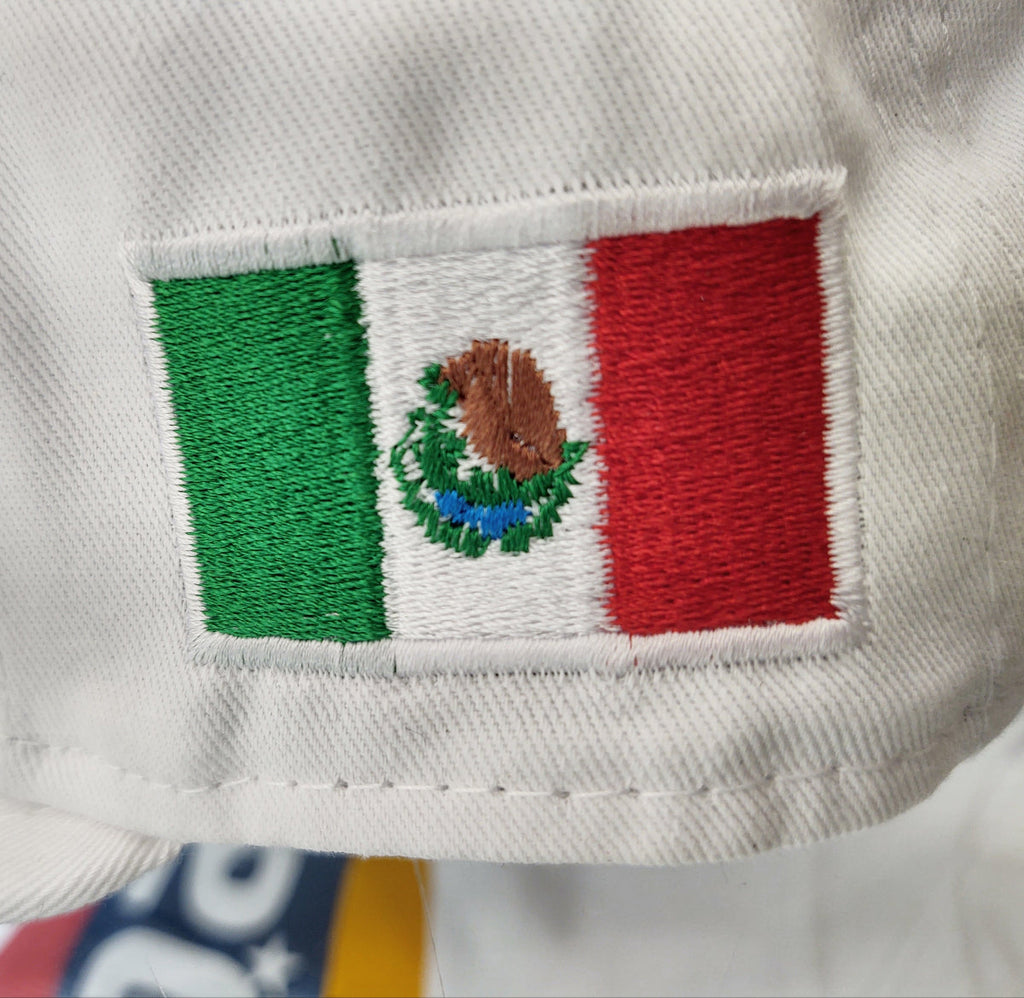 Embroidered Shield and flag Snapback Mexico New Era White Hat product image 5, provided for visual reference and product