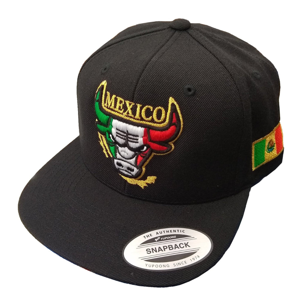 Embroidered Snapback Mexican Bull Logo Hat product image 1, provided for visual reference and product detail review