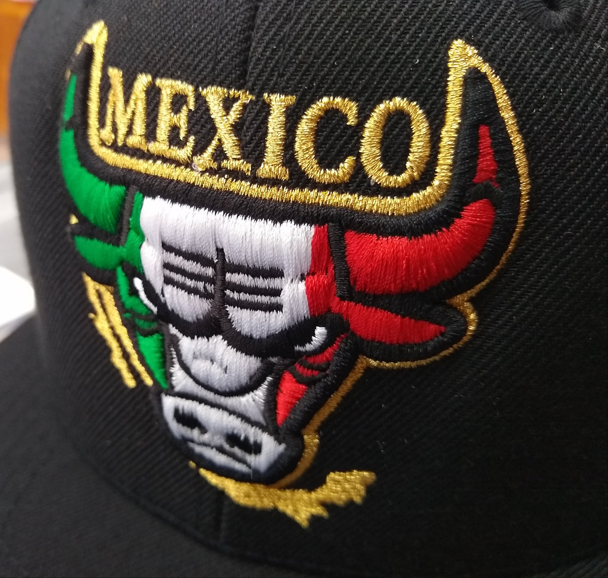 Embroidered Snapback Mexican Bull Logo Hat product image 2, provided for visual reference and product detail review