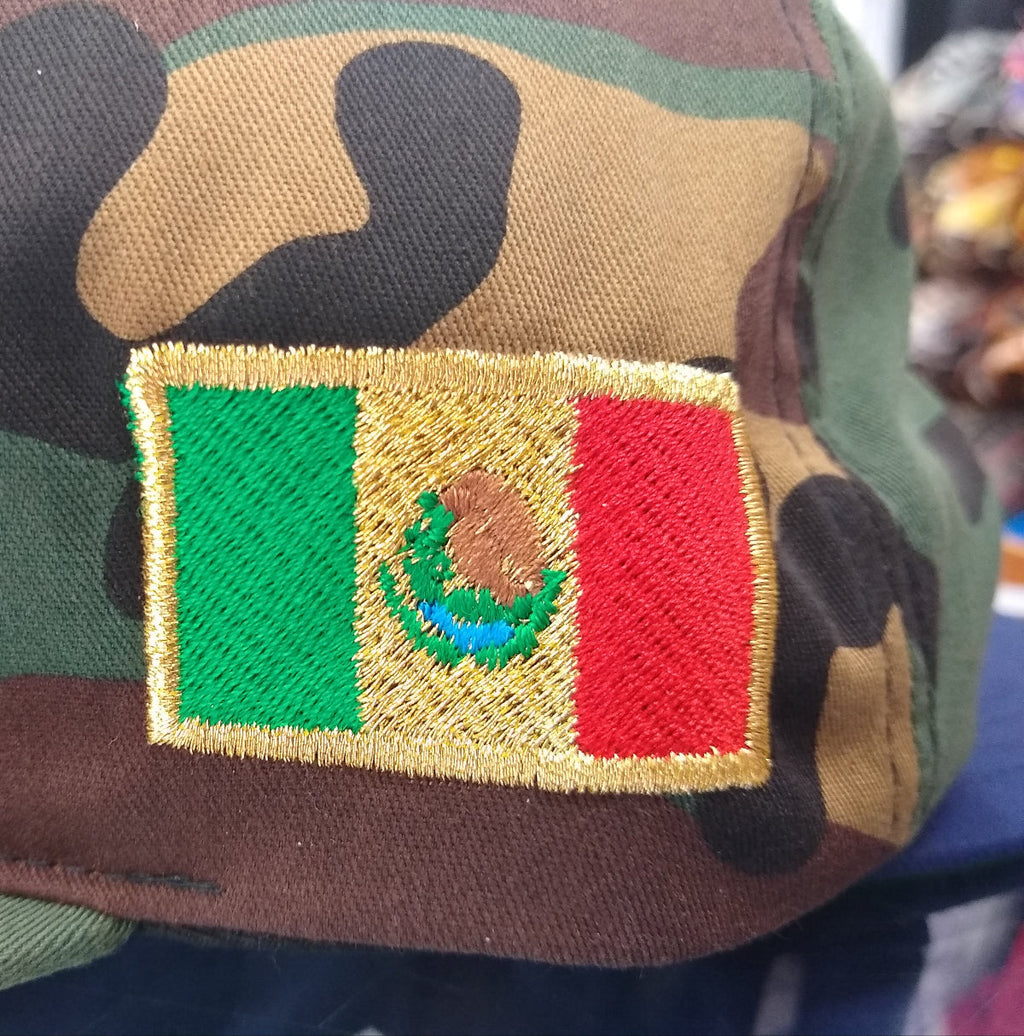 Embroidered Snapback Mexican Bull logo Camouflage Hat product image 4, provided for visual reference and product detail