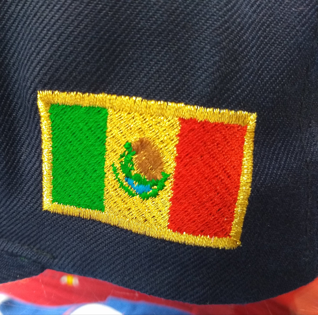Embroidered Snapback Mexican Bull logo Navy Hat product image 3, provided for visual reference and product detail review