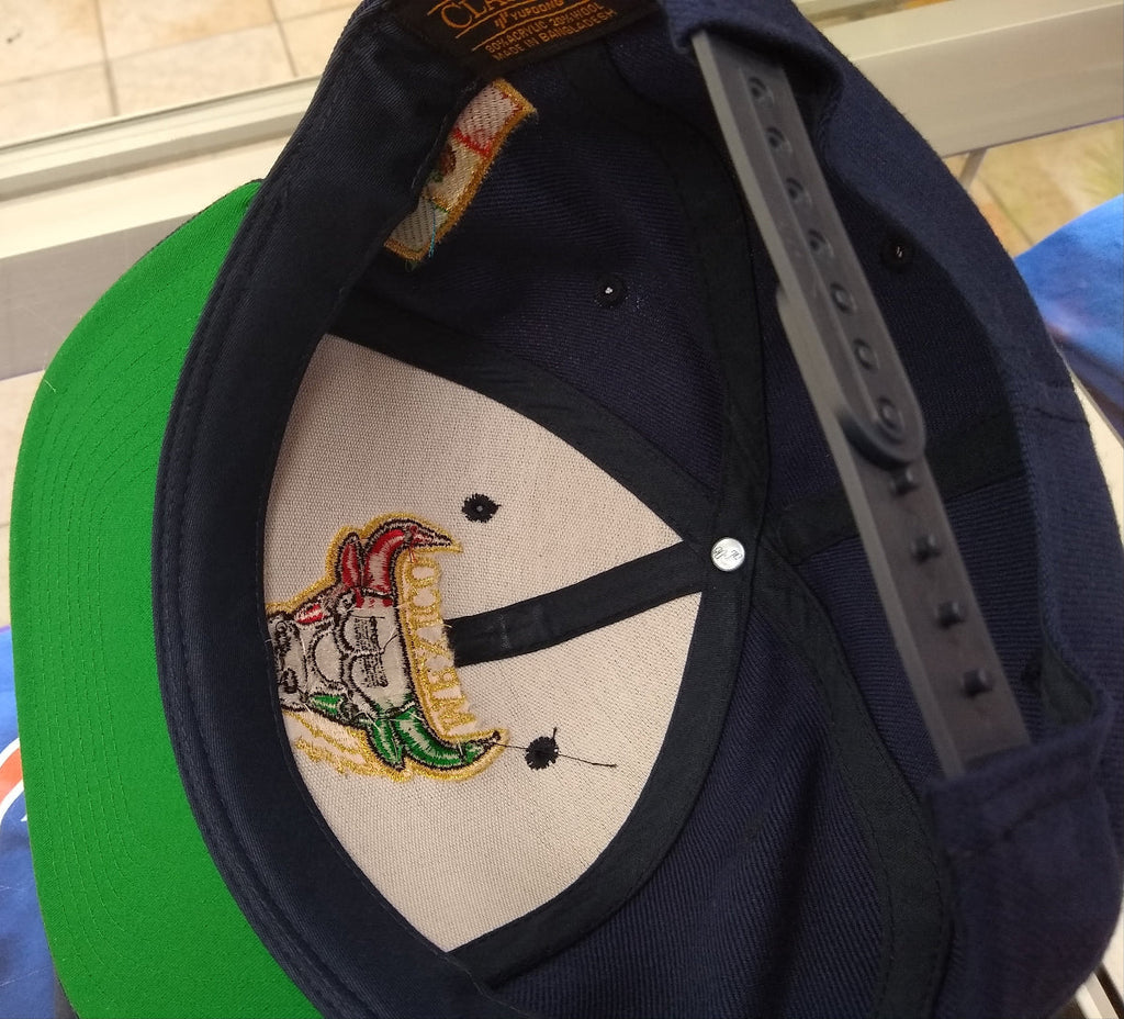 Embroidered Snapback Mexican Bull logo Navy Hat product image 4, provided for visual reference and product detail review