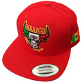 Embroidered Snapback Mexican Bull logo Red Hat product image 1, provided for visual reference and product detail review