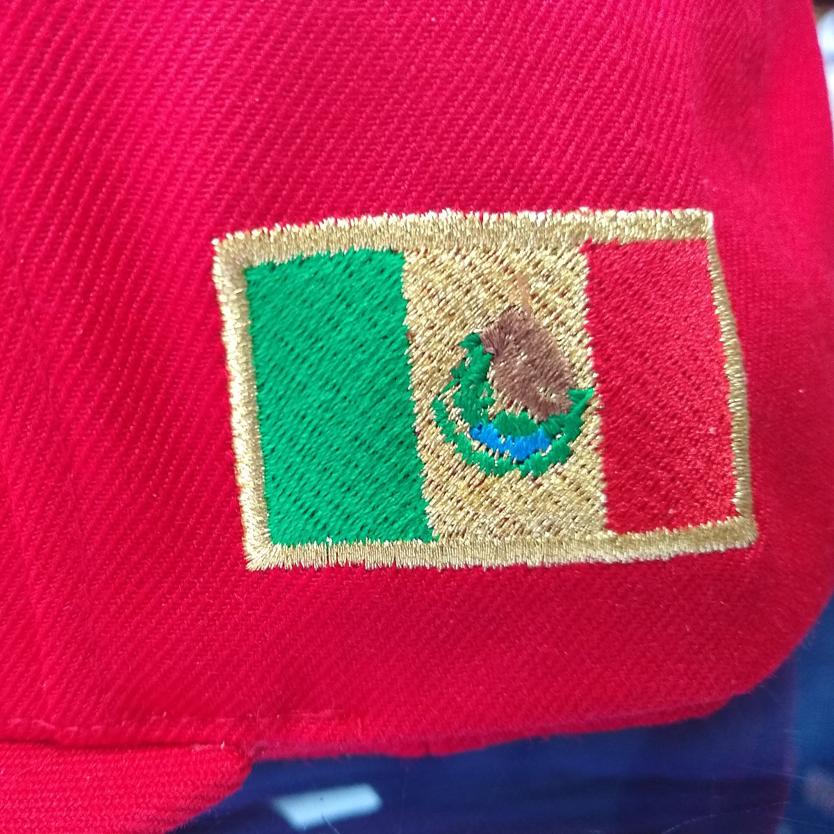 Embroidered Snapback Mexican Bull logo Red Hat product image 4, provided for visual reference and product detail review