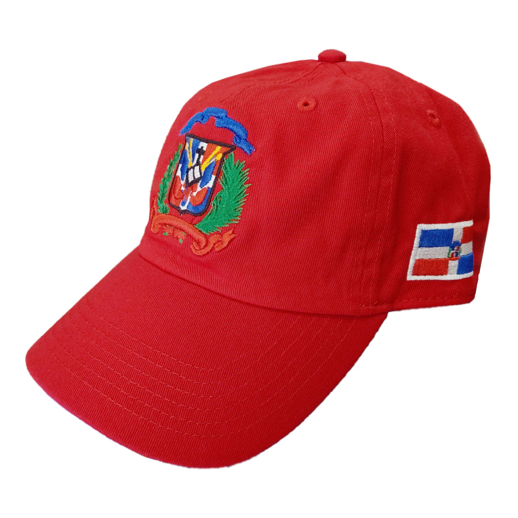 Escudo Republica Dominicana - Dominican Red / Full Color Shield Dad Hat product image 1, provided for visual reference and