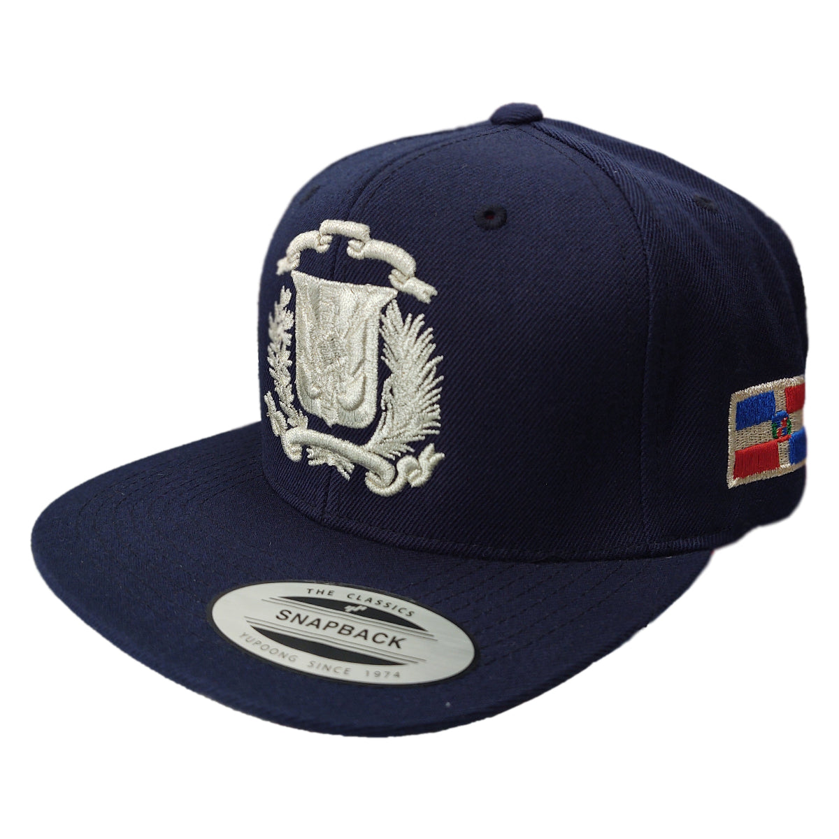 Escudo Republica Dominicana - Dominican Snapback Navy Blue - Metallic SilverHat product image 1, provided for visual