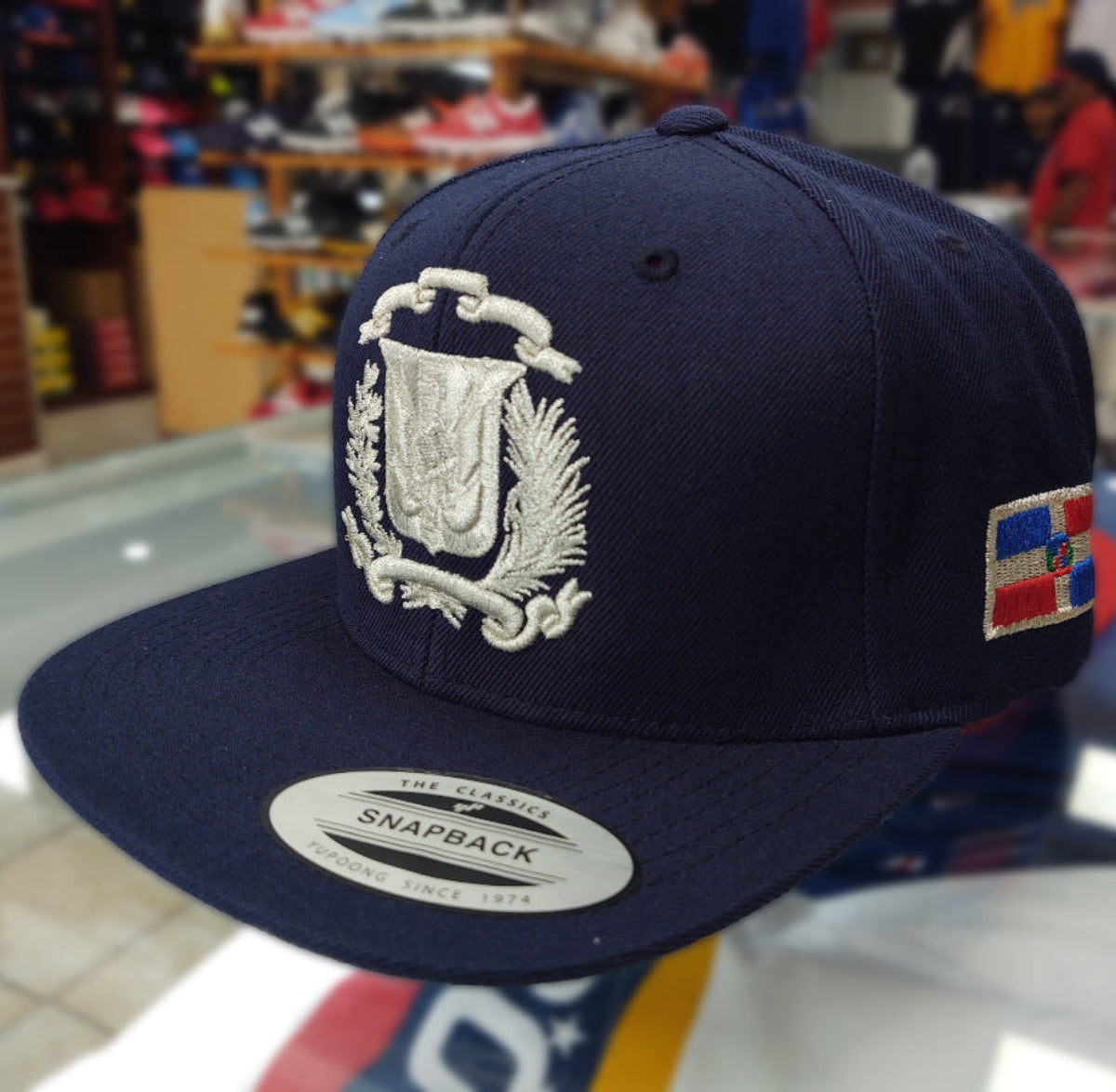 Escudo Republica Dominicana - Dominican Snapback Navy Blue - Metallic SilverHat product image 4, provided for visual