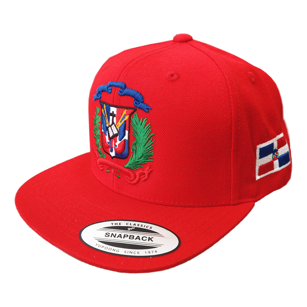 Escudo Republica Dominicana - Dominican Snapback Red - Full Color Hat product image 1, provided for visual reference and