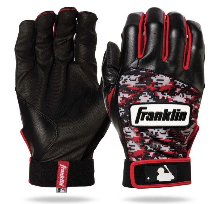 YOUTH - Franklin Digitek Batting Glove Red-Camo product image 1, provided for visual reference and product detail review