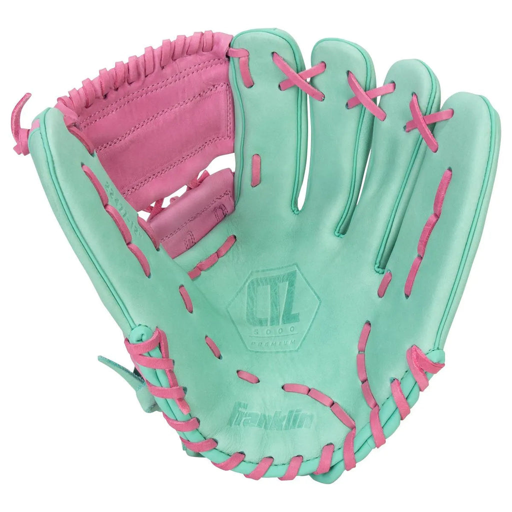 Franklin Sports CTZ5000 12" Baseball Glove - Mint & Rose | Premium Leather Infield Glove product image 2, provided for
