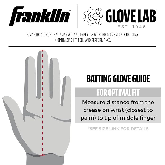Franklin Digitek Batting Gloves - (21061F) product image 3, provided for visual reference and product detail review