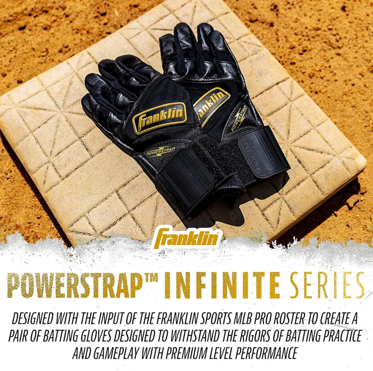 Franklin Infinite Powerstrap Series Adult Batting Gloves - Long Cuff product image 9, provided for visual reference and