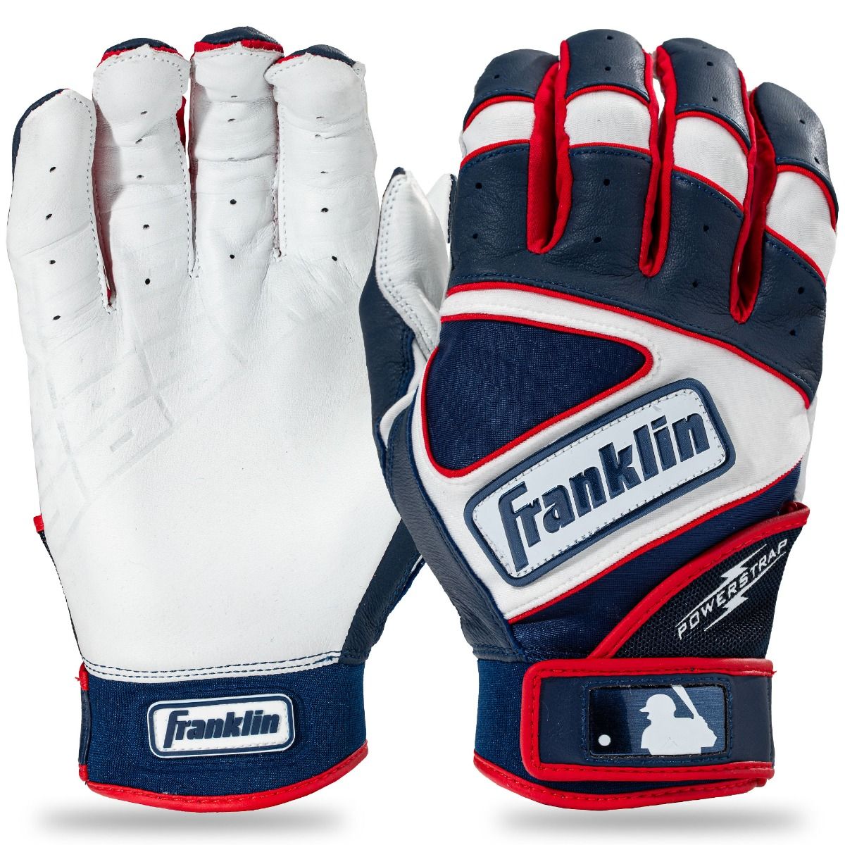 Franklin PowerStrap Hi-Lite Adult Batting Gloves product image 1, provided for visual reference and product detail review