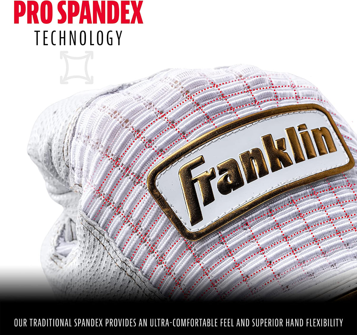 Franklin Pro Classic Gold Series Batting Gloves product image 4, provided for visual reference and product detail review