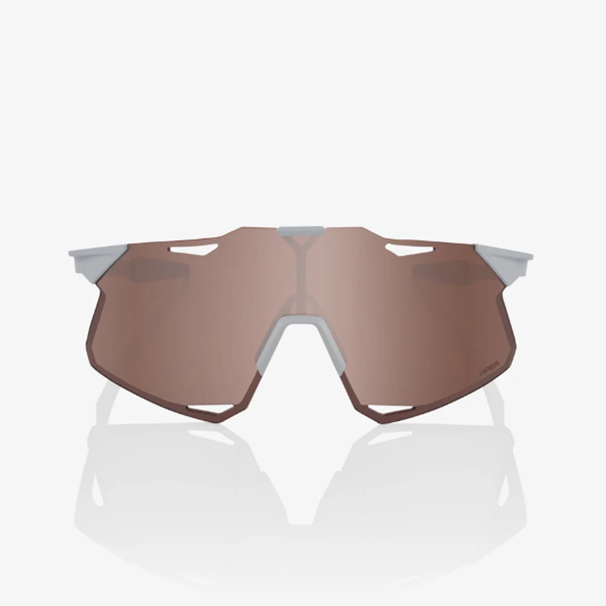 100% HYPERCRAFT Performance Cycling Sunglasses – Matte Stone Gray Frame HiPER® Silver Mirror Lens product image 3, provided