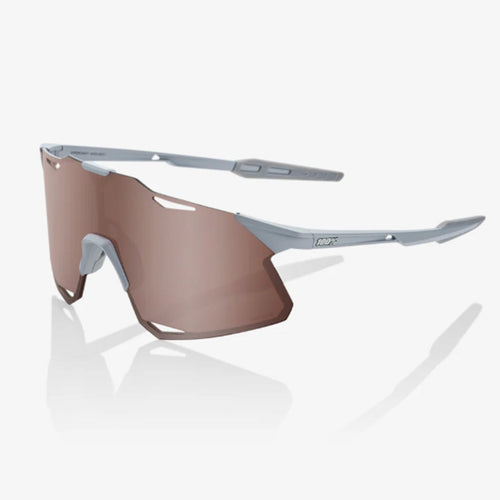 100% HYPERCRAFT Performance Cycling Sunglasses – Matte Stone Gray Frame HiPER® Silver Mirror Lens product image 1, provided