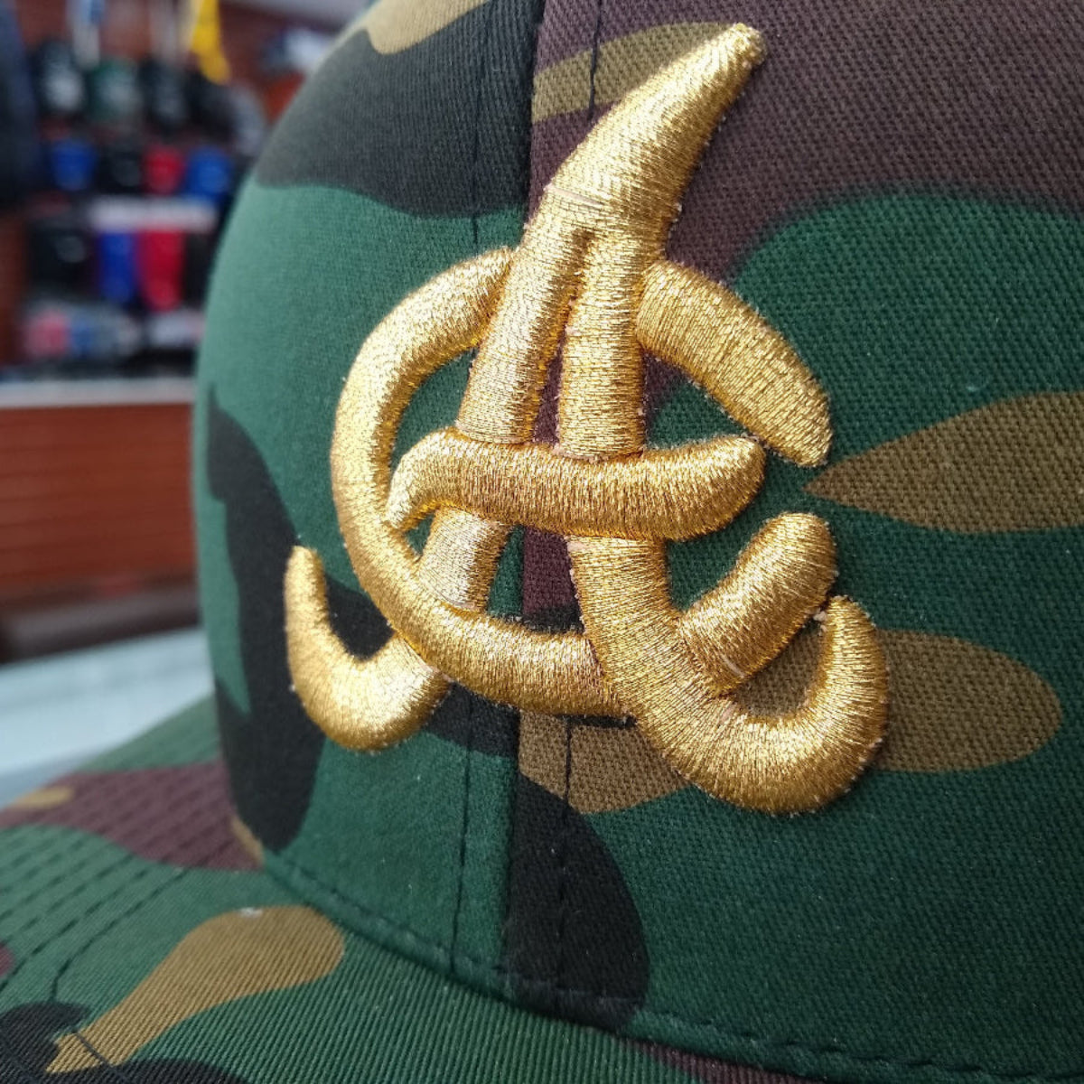 Aguilas Cibaeñas Embroidered Snapback Camouflage Hat product image 4, provided for visual reference and product detail review