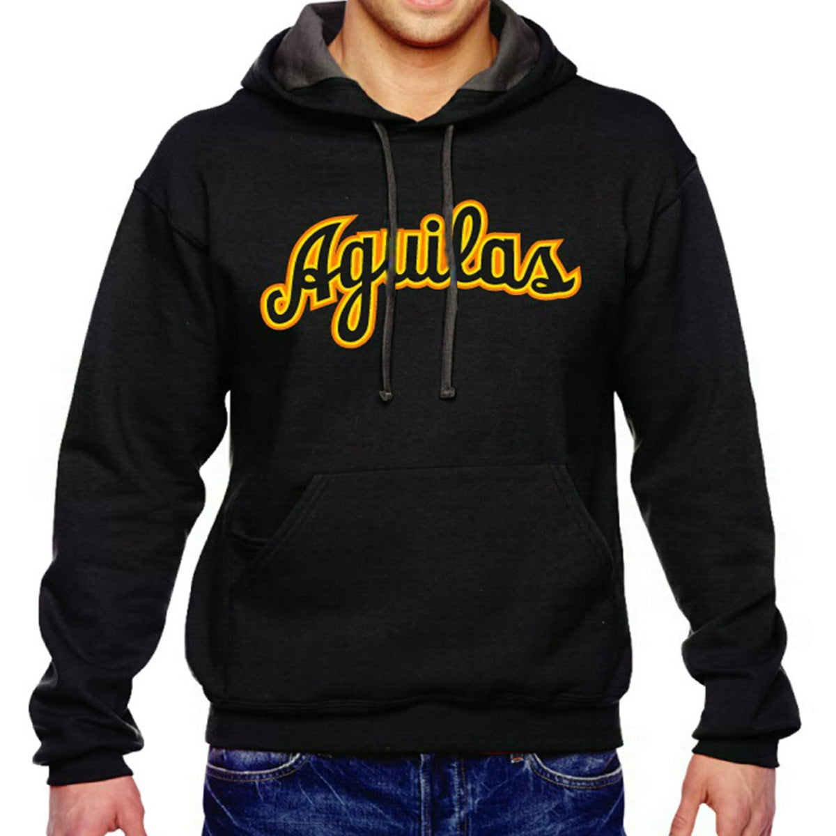 Aguilas Cibaeñas Cursive letters and Black Hooded product image 1, provided for visual reference and product detail review