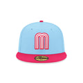 New Era 59FIFTY Mexico "M" Fitted Hat – Light Blue/Rose Pink product image 1, provided for visual reference and product
