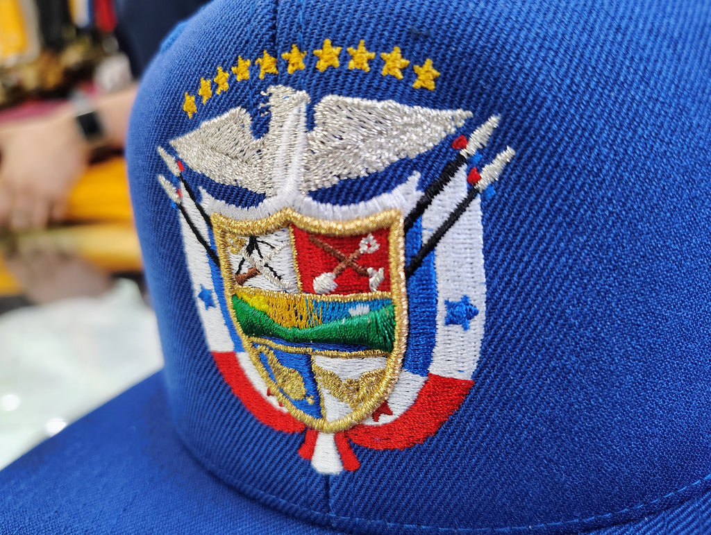 Snapback Panama Hats with Embroidered Panama Shield and Flag product image 10, provided for visual reference and product