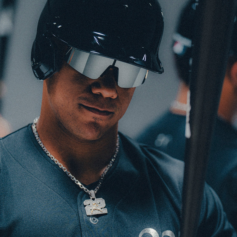 100% Speedcraft SL Juan Soto Signature Sunglasses – Polished Black Chrome Frame &amp; HiPER® Mercury Mirror Lens product