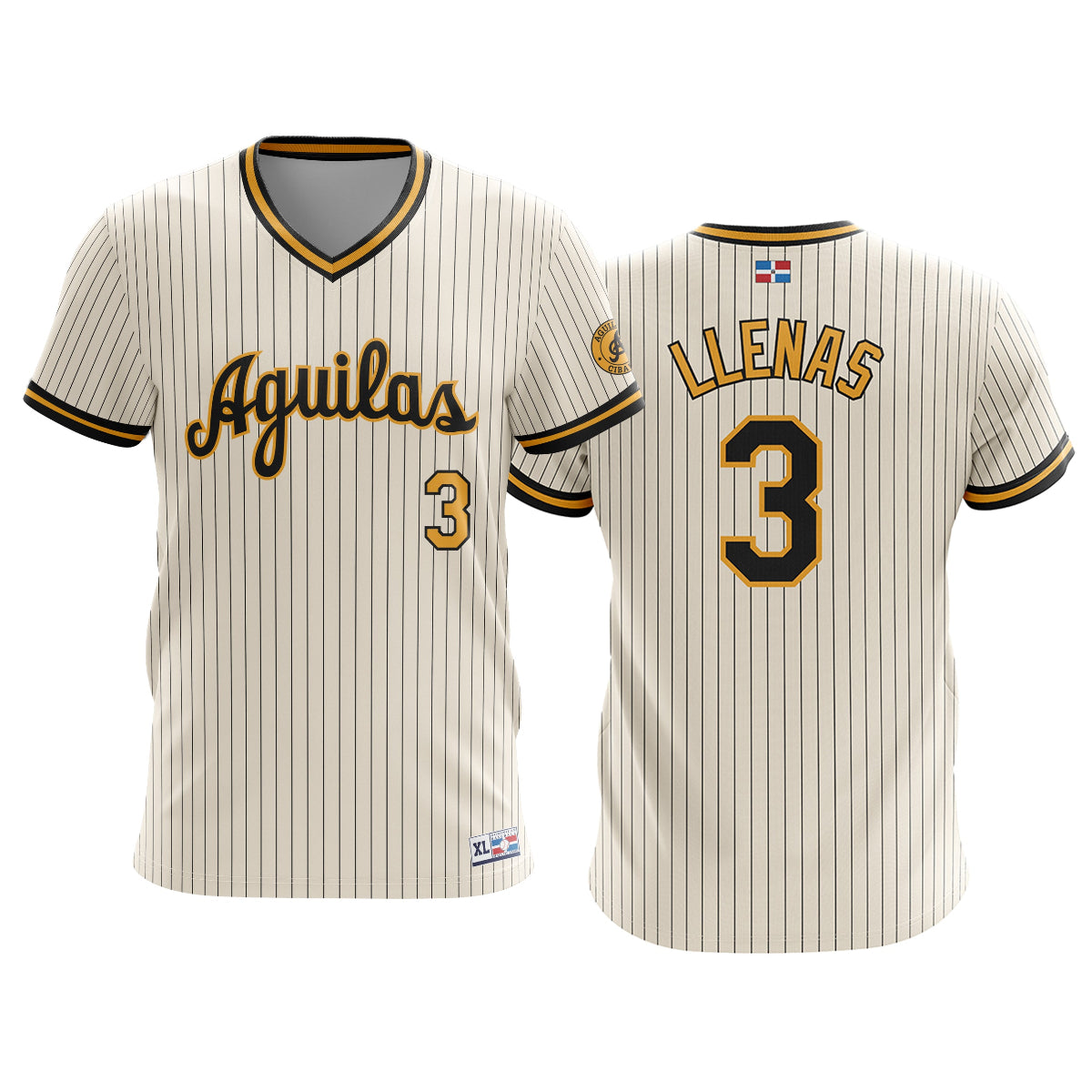Dominican Hall of Fame Aguilas Cibaenas Jersey Cream - LLENAS 3 product image 1, provided for visual reference and product