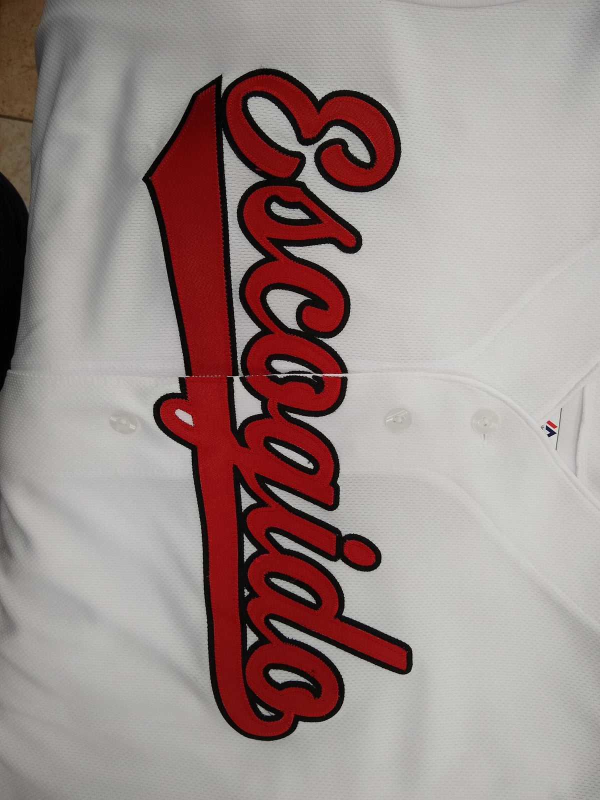 Leones del Escogido Majestic Jersey product image 2, provided for visual reference and product detail review