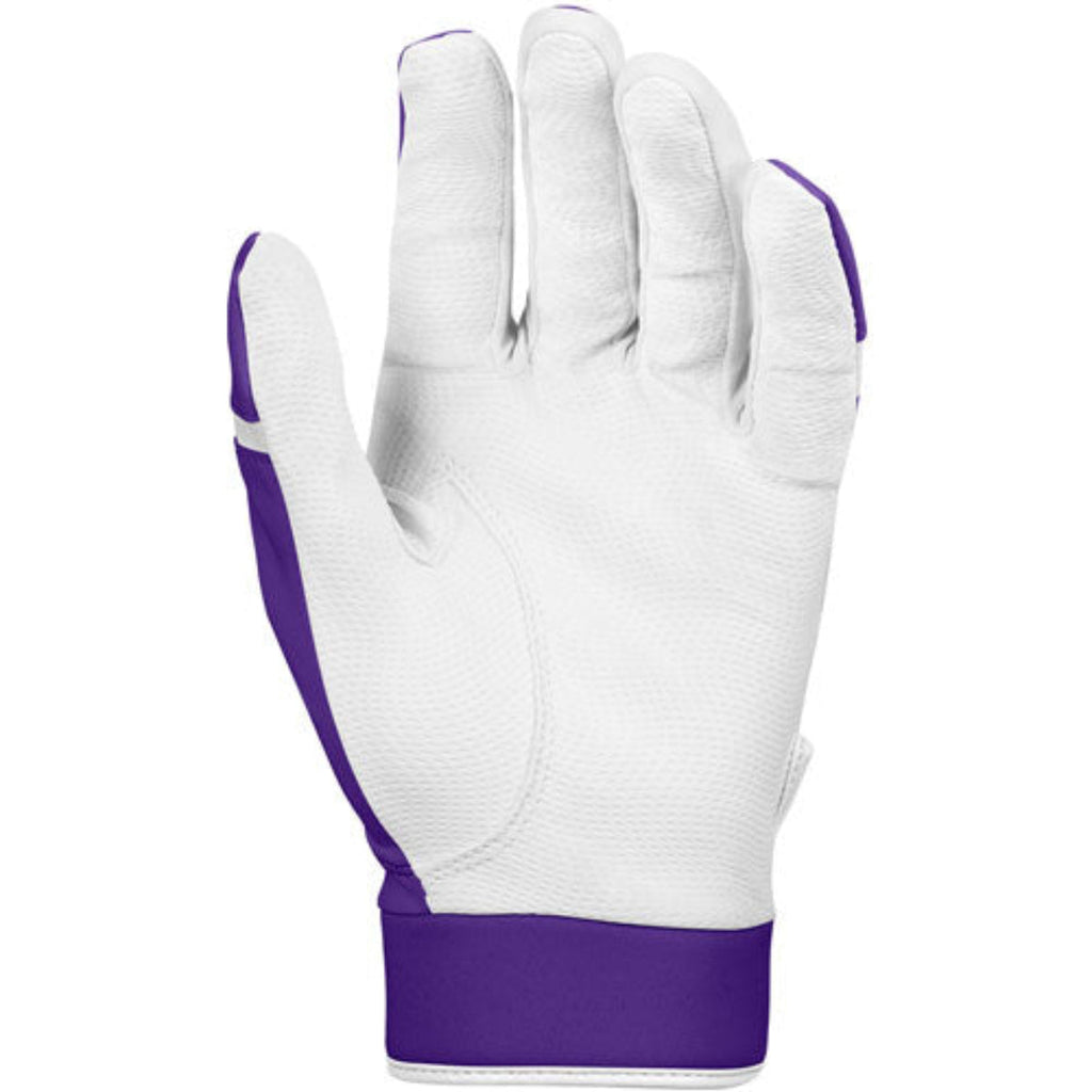 Louisville Slugger Adult Genuine Batting Gloves - Purple / White product image 3, provided for visual reference and product