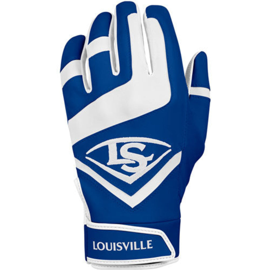 Louisville Slugger Adult Genuine Batting Gloves - Royal / White product image 2, provided for visual reference and product