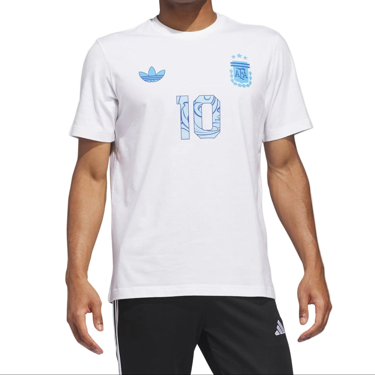 Adidas Messi Argentina Away Graphic T-Shirt White – Men’s Soccer T-Shirt Casual Streetwear product image 3, provided for