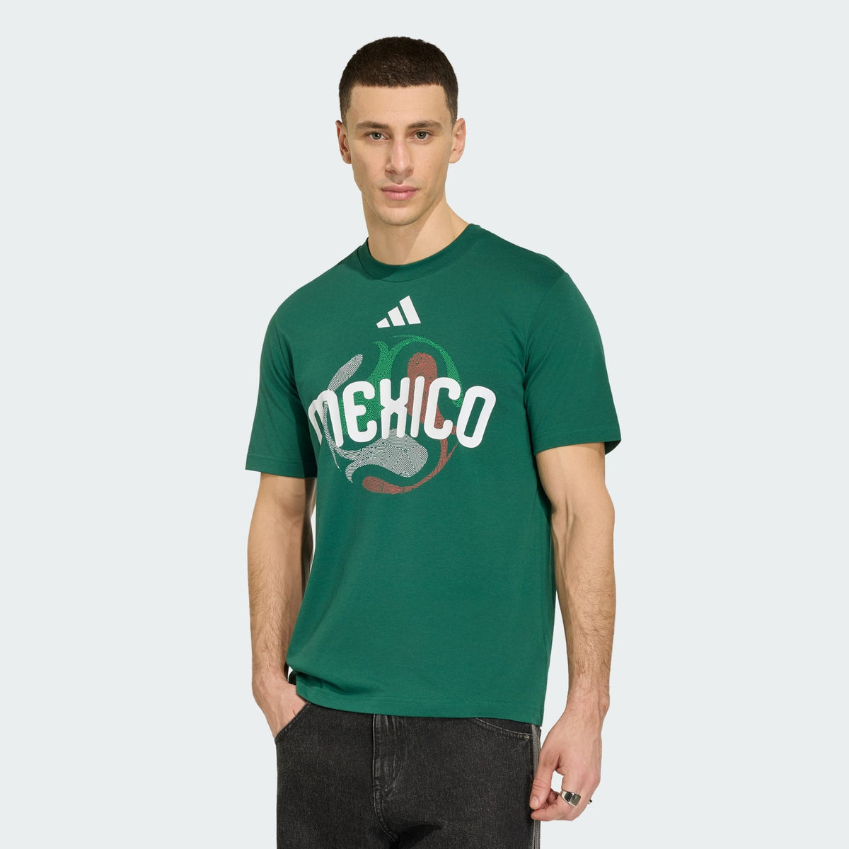 Adidas Mexico FIFA World Cup 2026 T-Shirt Green – Men’s Soccer Fan T-Shirt 100% Cotton product image 4, provided for visual