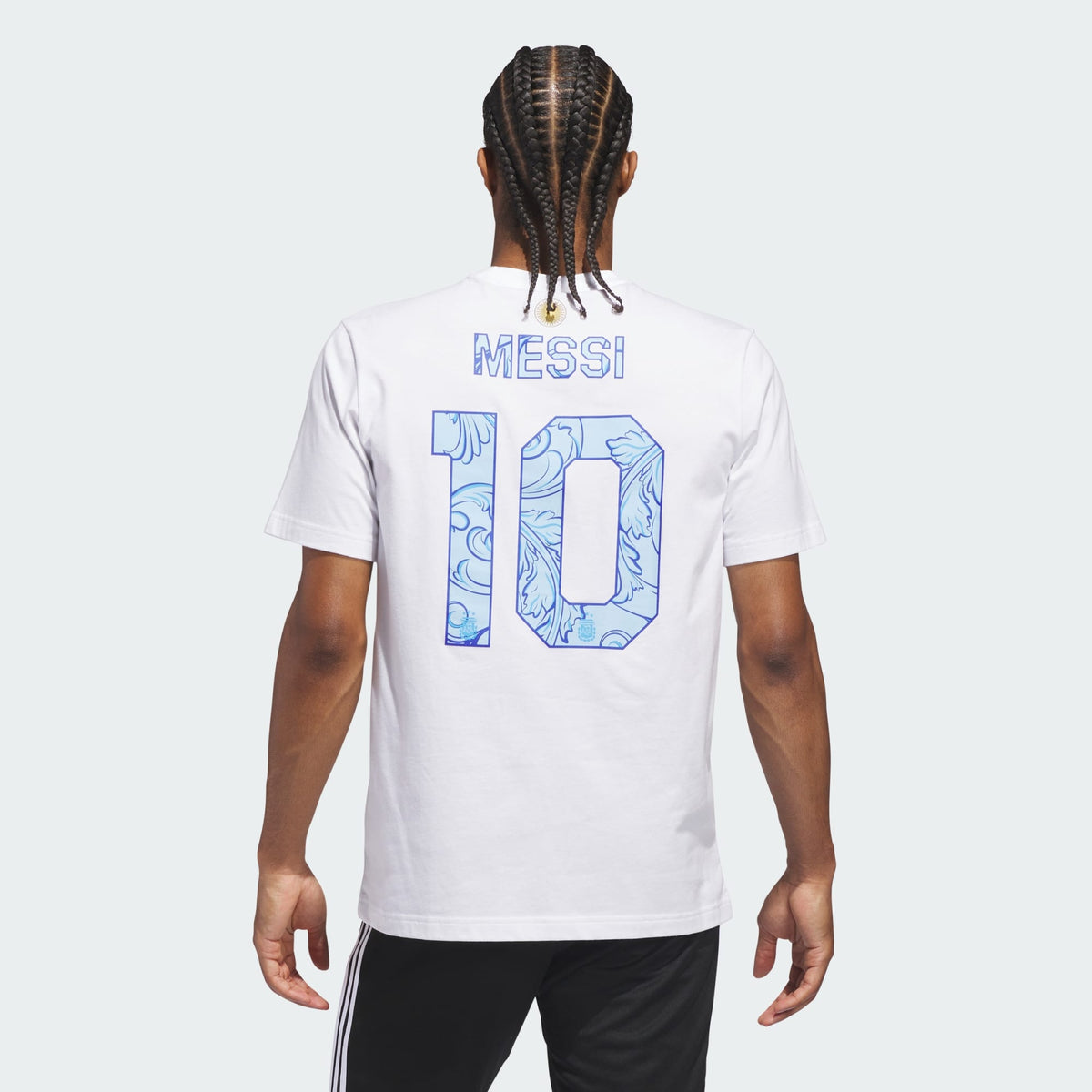 Adidas Messi Argentina Away Graphic T-Shirt White – Men’s Soccer T-Shirt Casual Streetwear product image 4, provided for