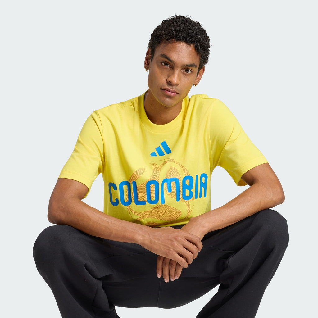 Adidas Colombia FIFA World Cup 2026 Graphic T-Shirt Yellow – Men’s Soccer Fan T-Shirt Casual product image 5, provided for