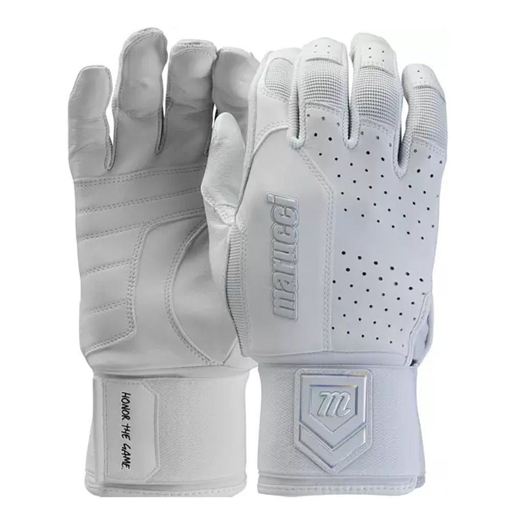 Marucci 2023 Luxe Batting Gloves - White product image 1, provided for visual reference and product detail review