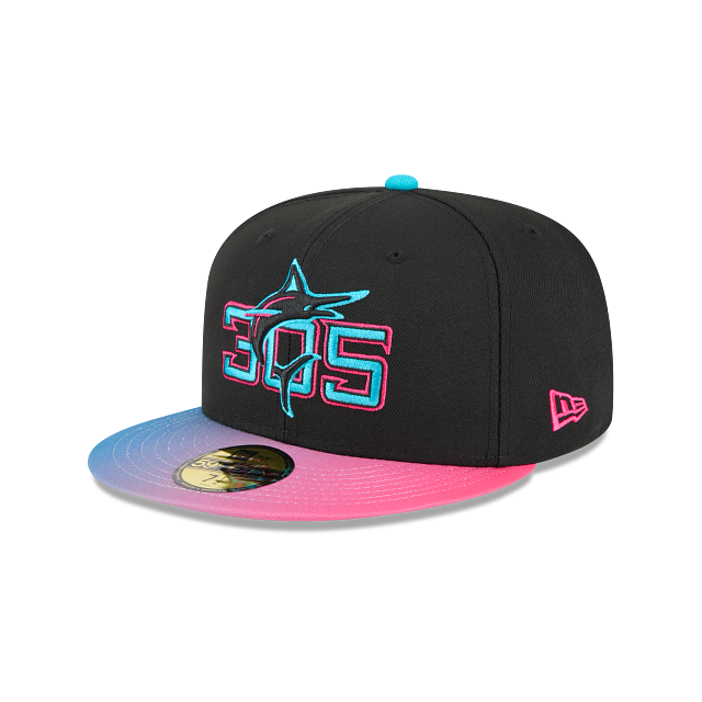 MLB Miami Marlins 2025 City Connect New Era 59FIFTY Fitted Hat product image 1, provided for visual reference and product