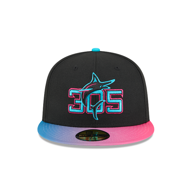 MLB Miami Marlins 2025 City Connect New Era 59FIFTY Fitted Hat product image 2, provided for visual reference and product