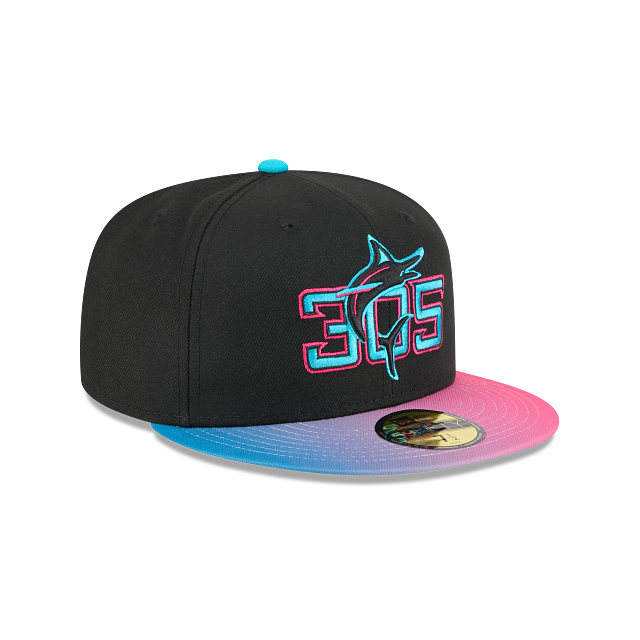 MLB Miami Marlins 2025 City Connect New Era 59FIFTY Fitted Hat product image 3, provided for visual reference and product