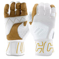 Marucci Blacksmith Full Wrap Batting Gloves V2 - White / White product image 1, provided for visual reference and product
