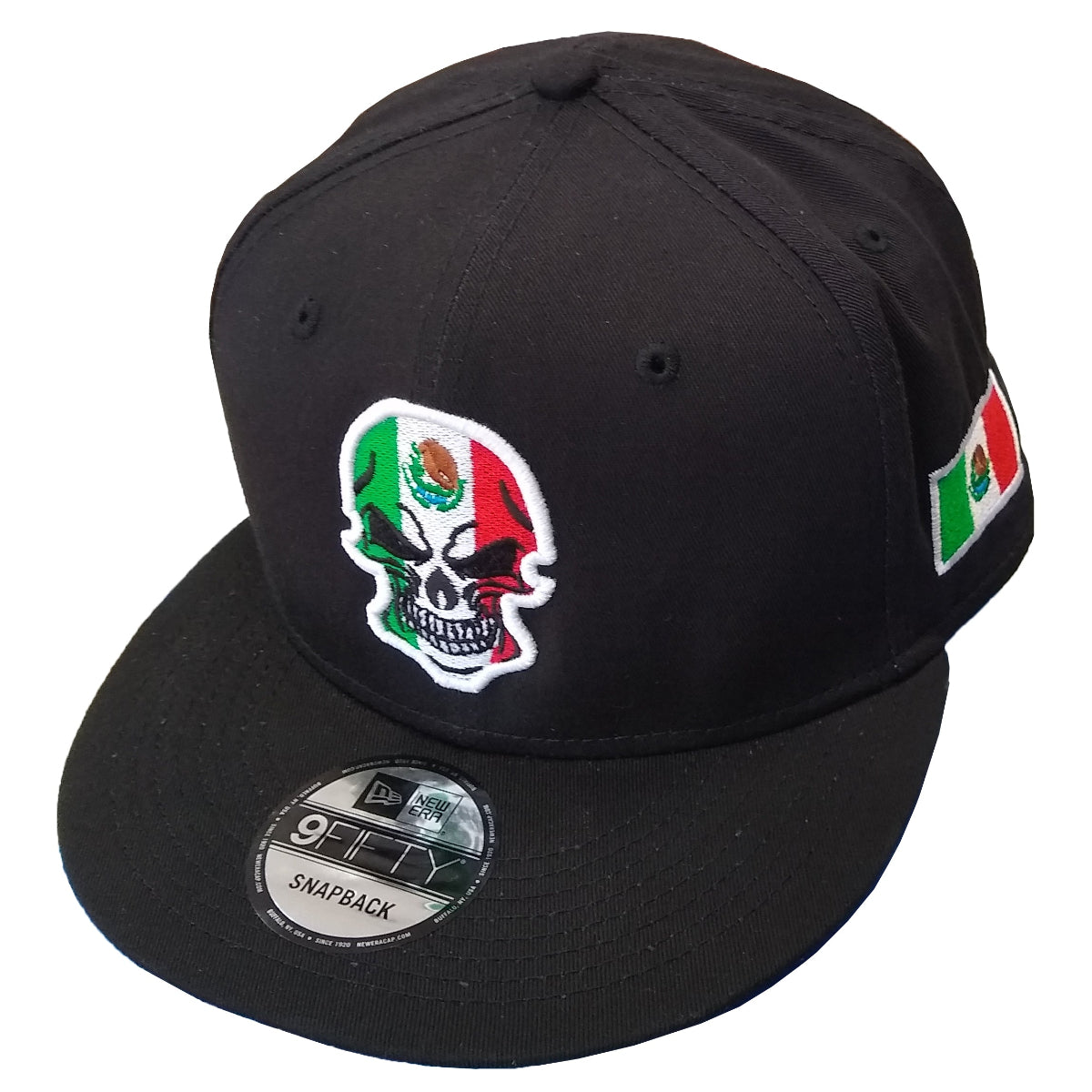 Mexico Embroidered Skull New Era hat product image 1, provided for visual reference and product detail review