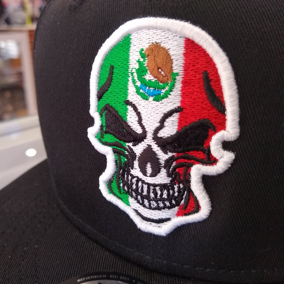 Mexico Embroidered Skull New Era hat product image 2, provided for visual reference and product detail review