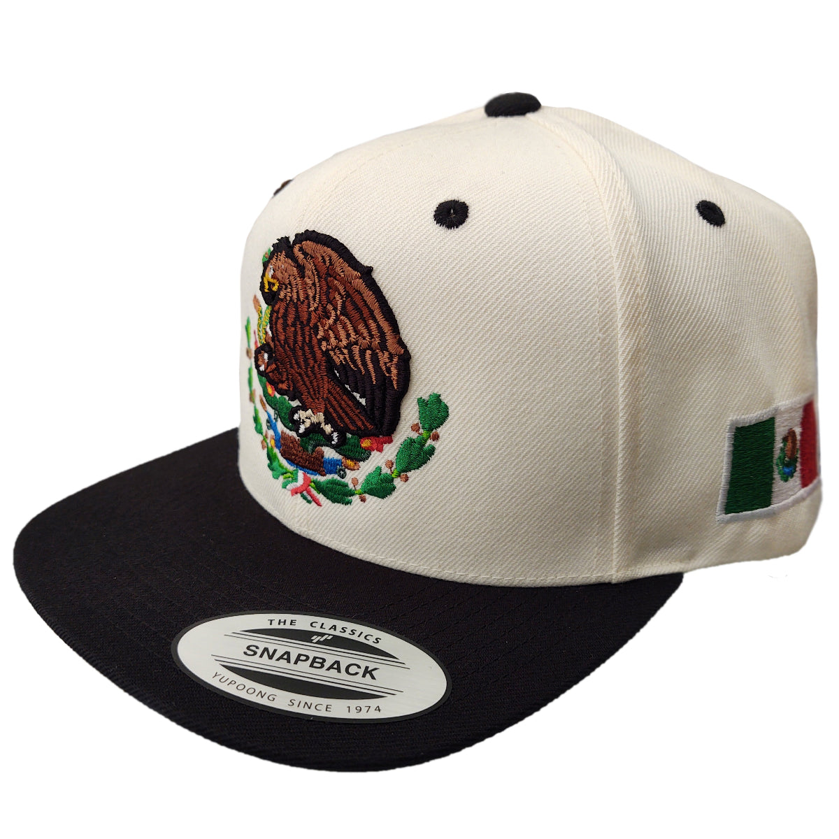 Mexico Snapback hats Embroidered Shield and flag product image 1, provided for visual reference and product detail review