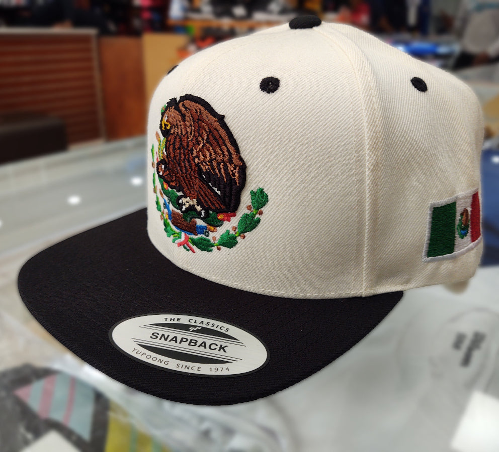 Mexico Snapback hats Embroidered Shield and flag product image 5, provided for visual reference and product detail review