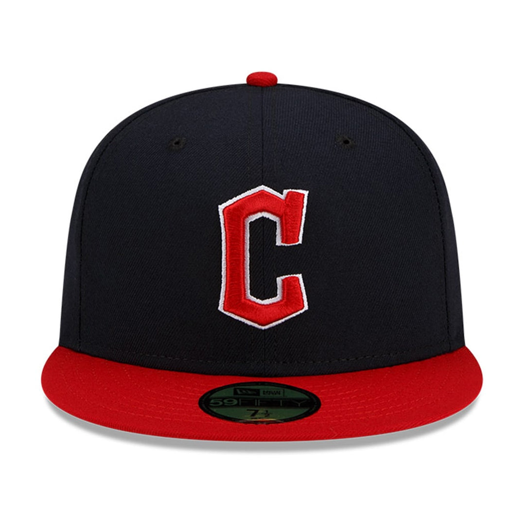 New Era 59FIFTY Cleveland Guardians Home Authentic Collection Fitted Hat Dark Navy Scarlet Red product image 3, provided for