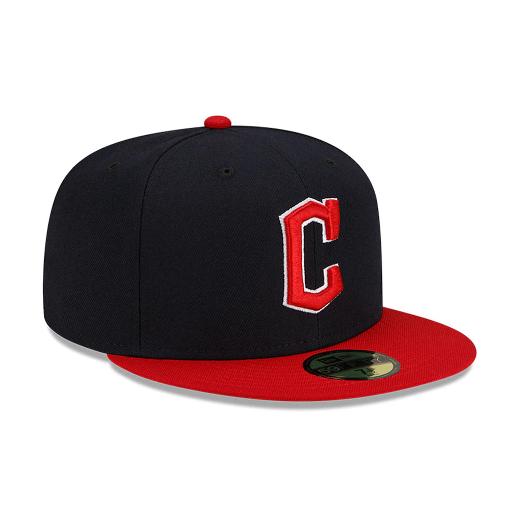 New Era 59FIFTY Cleveland Guardians Home Authentic Collection Fitted Hat Dark Navy Scarlet Red product image 2, provided for